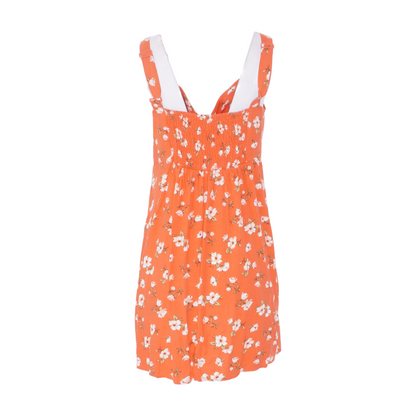 Orange Floral Mini Dress