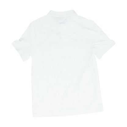 White Solid Short Sleeve Polo