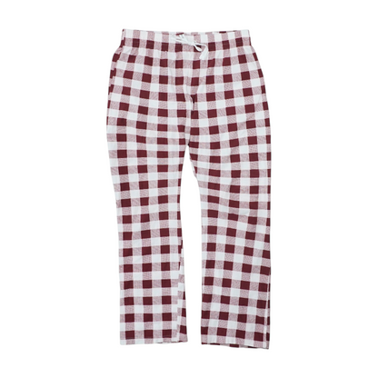 Burgundy Check Pajama Bottom