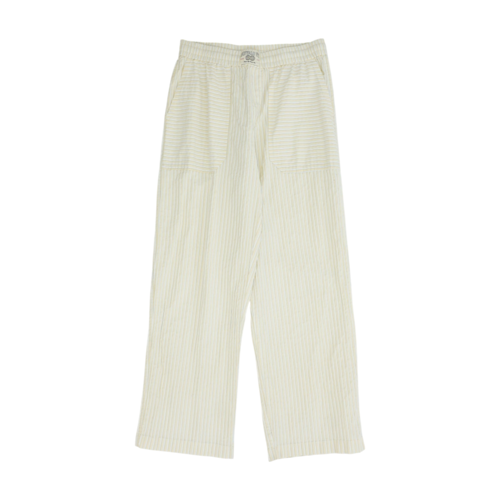 Beige Striped Pants