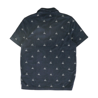 Navy Print Short Sleeve Polo