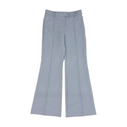 Blue Solid Dress Pants