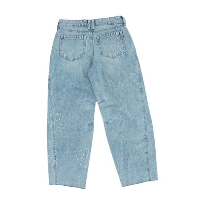 Blue Low Rise Wide Leg Jeans