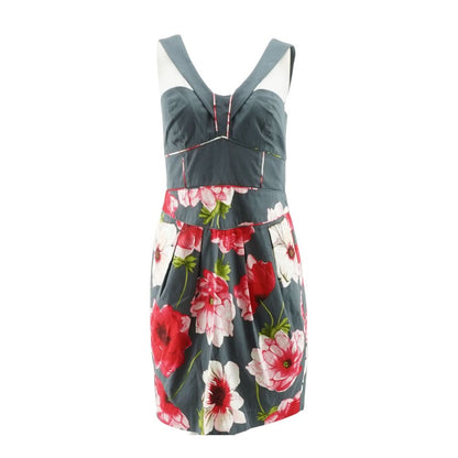 Gray Floral Mini Dress