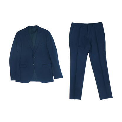 Navy Long Check Suit