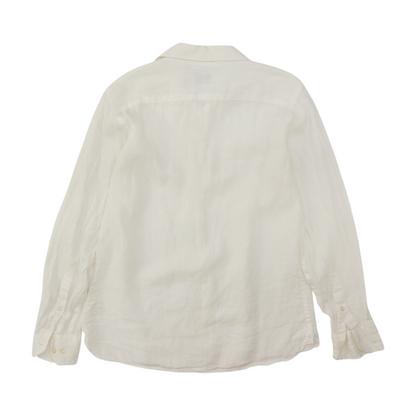 White Solid Long Sleeve Button Down