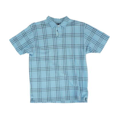 Blue Plaid Short Sleeve Polo