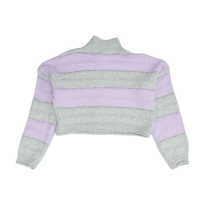 Lavender Striped Pullover Sweater