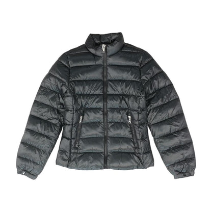 Black Solid Puffer Jacket