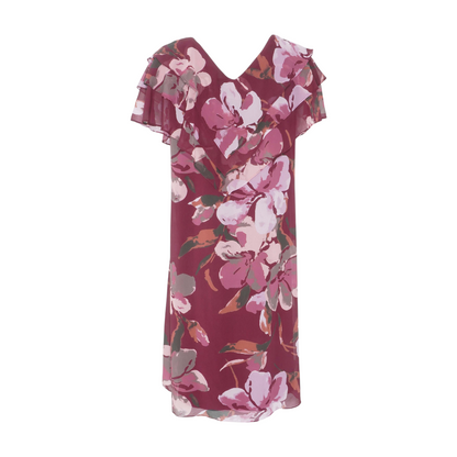 Burgundy Floral Midi Dress