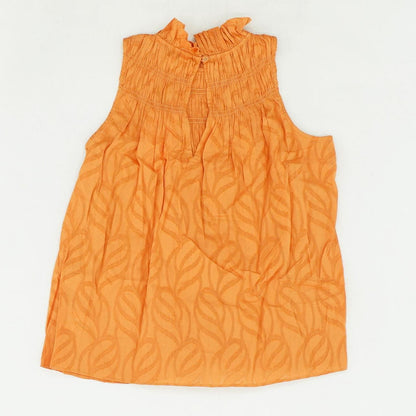 Orange Solid Sleeveless Blouse