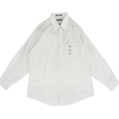 Beige Striped Long Sleeve Button Down