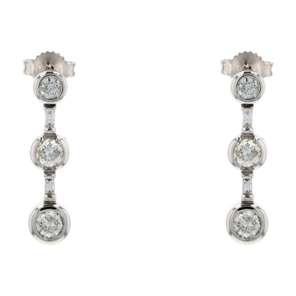 1 ctw 10K White Gold Diamond Drop Earrings