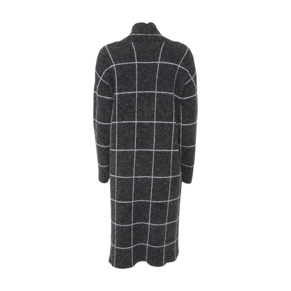 Gray Check Cardigan Sweater