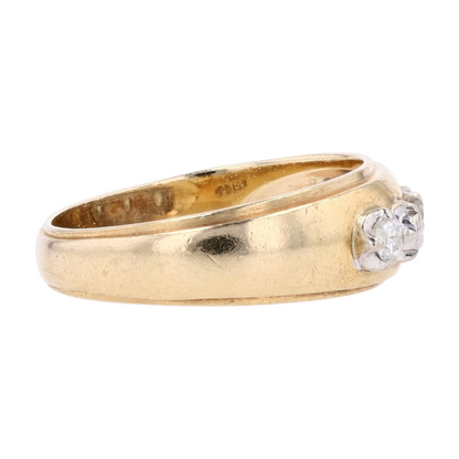 14K Two-Tone Gold Diamond Band Ring