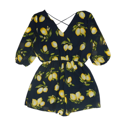 Navy Graphic Romper