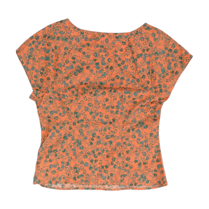 Orange Print Blouse