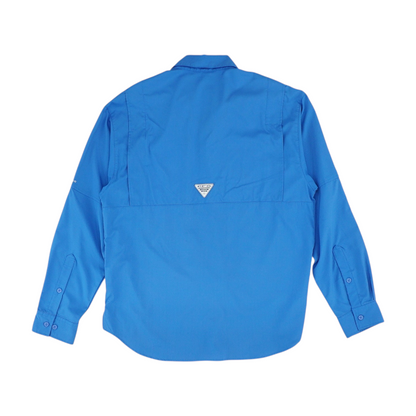 Blue Solid Outdoor Button Down