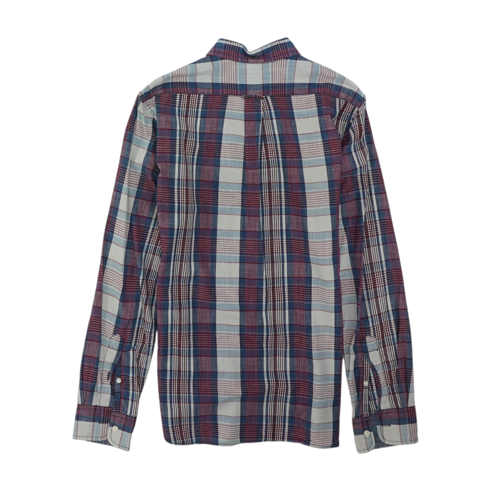 Blue Plaid Long Sleeve Button Down