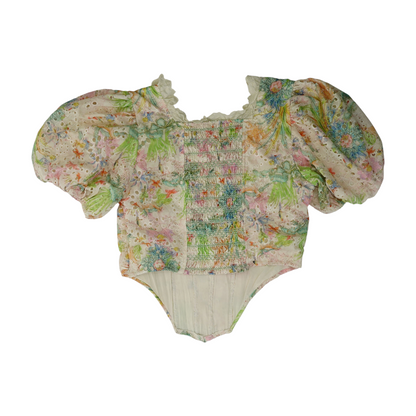 Beige Floral Blouse