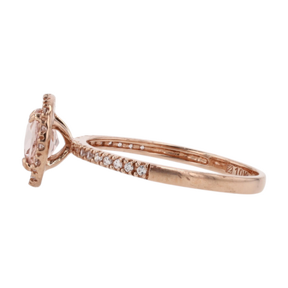 10K Rose Gold Morganite Fashion Ring