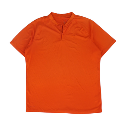 Orange Solid Henley T-Shirt