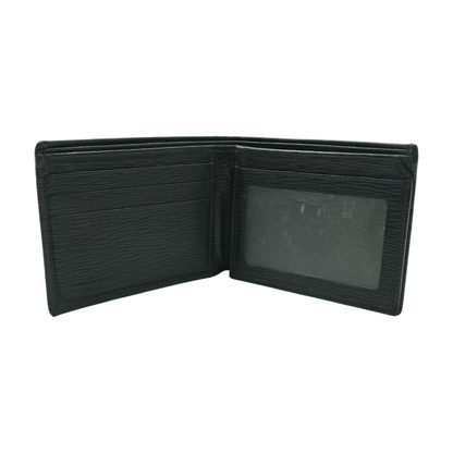 Black Leather Wallet with ID Window