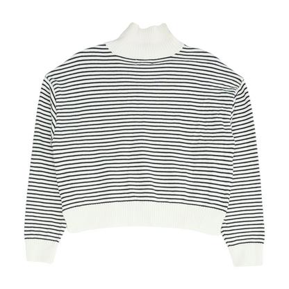 White Striped Pullover Sweater