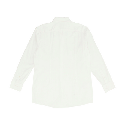White Solid Long Sleeve Button Down