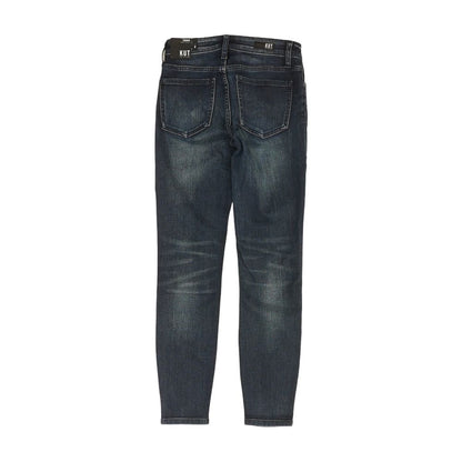 Blue Solid Skinny Leg Jeans