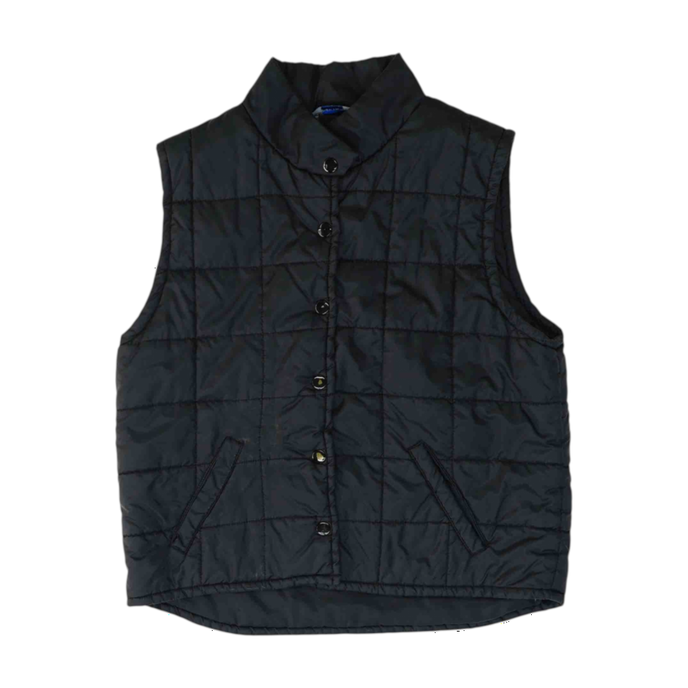 Black Solid Casual Vest
