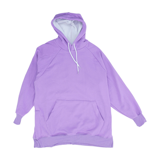 Purple Solid Hoodie Pullover