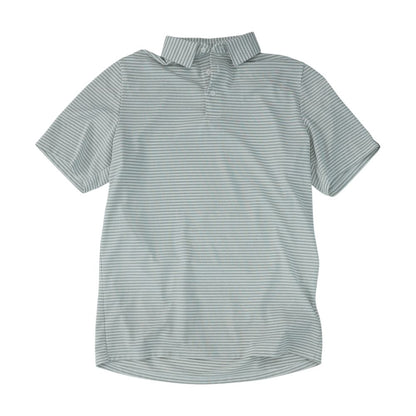 Gray Striped Short Sleeve Polo