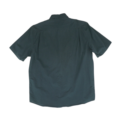 Black Solid Short Sleeve Button Down