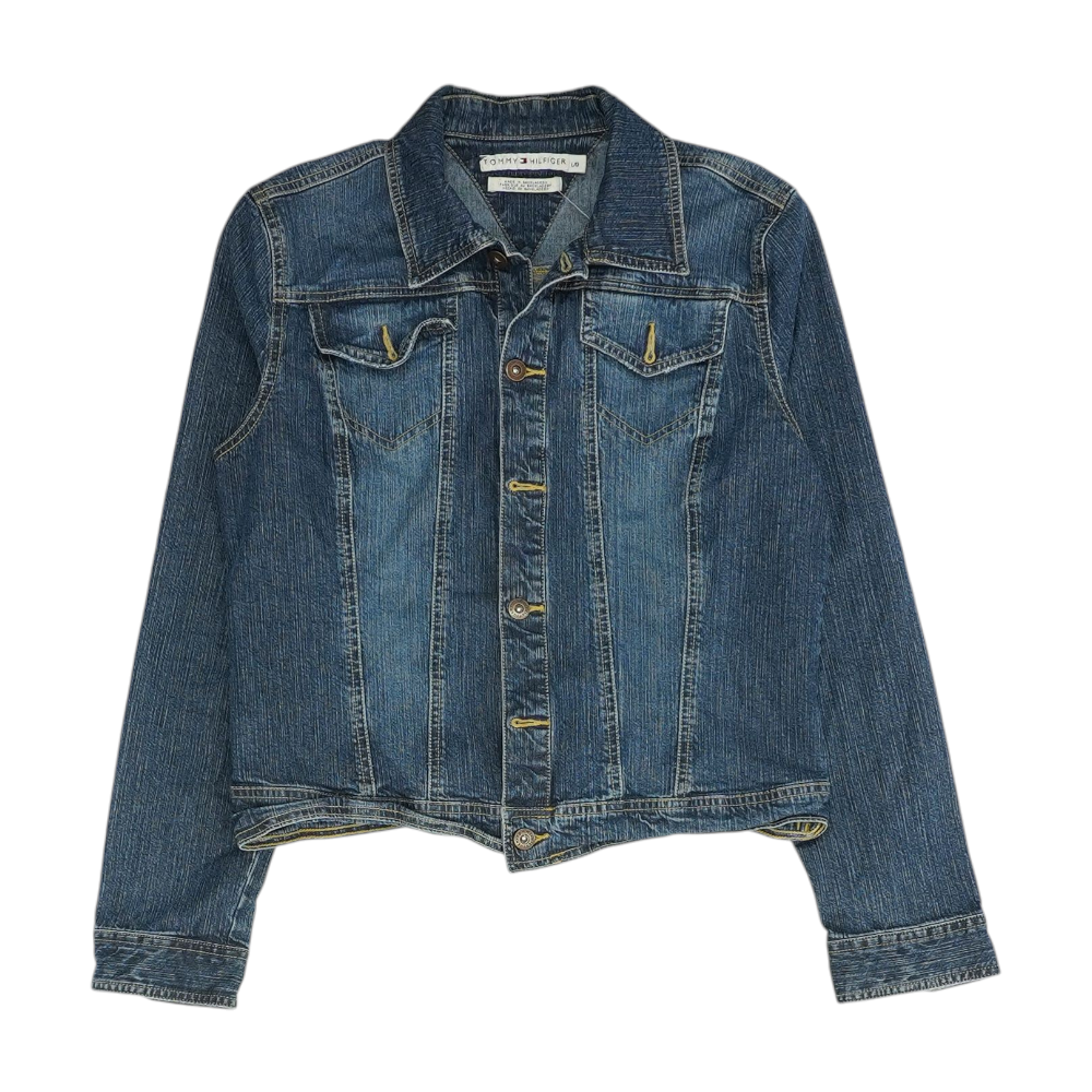 Blue Solid Denim Jacket