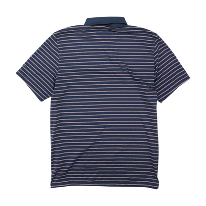 Navy Striped Short Sleeve Polo