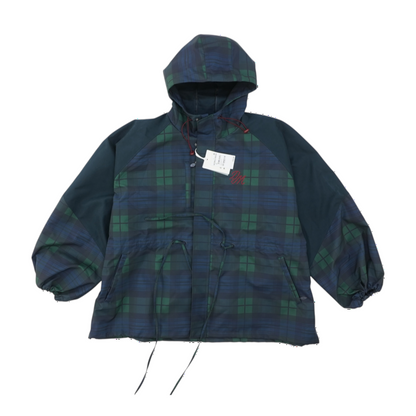 Navy Plaid Rain Jacket