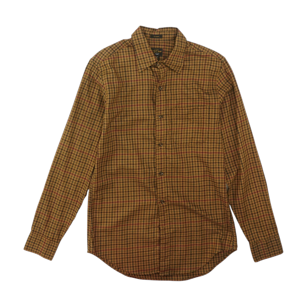 Brown Check Long Sleeve Button Down