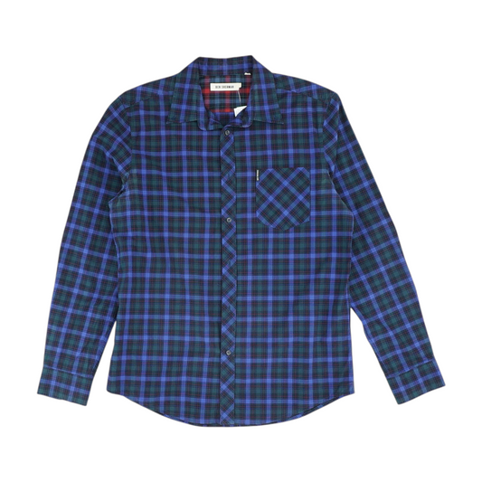 Blue Plaid Long Sleeve Button Down
