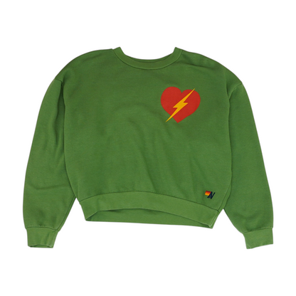 Green Solid Sweatshirt Pullover