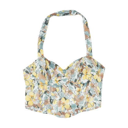 Multi Floral Cropped Blouse
