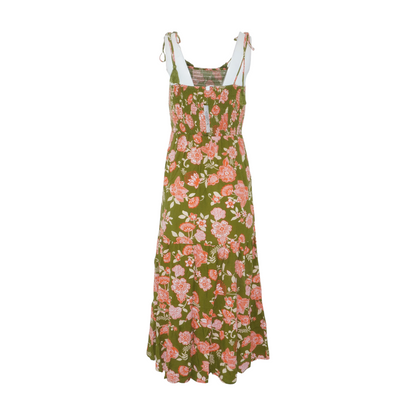 Green Floral Midi Dress