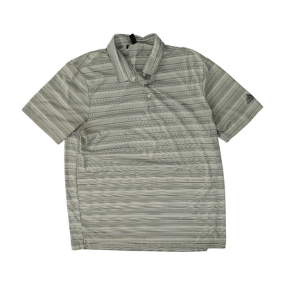 Gray Striped Short Sleeve Polo