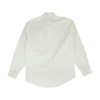White Solid Long Sleeve Button Down