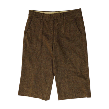 Brown Solid Chino Capris