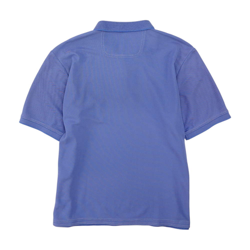 Blue Solid Short Sleeve Polo
