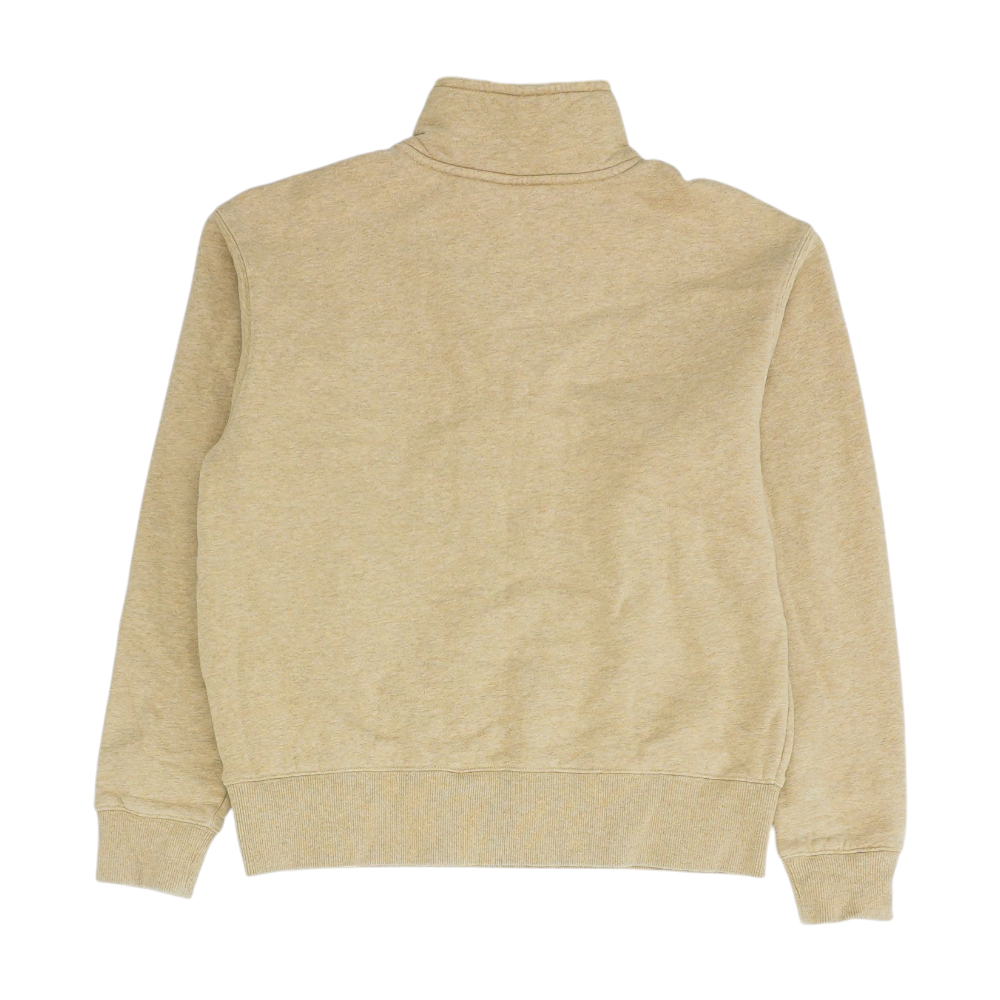Brown Solid 1/4 Zip Pullover