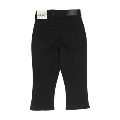 Black Solid Chino Capris