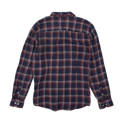 Navy Plaid Long Sleeve Button Down