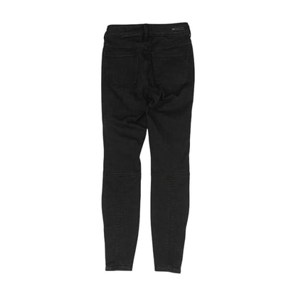 Black Solid High Rise Skinny Leg Jeans